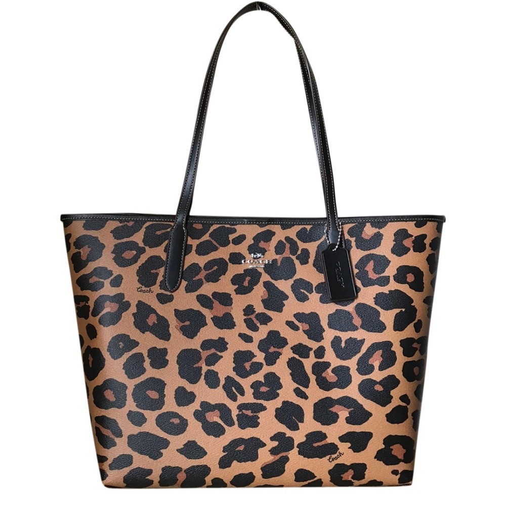 Leopard coach tote (New, never used)